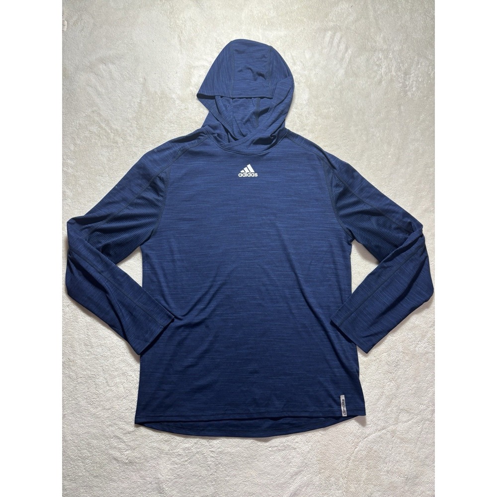 Adidas Mesh Long Sleeve Vented Hoodie Size Large Athletic Fit